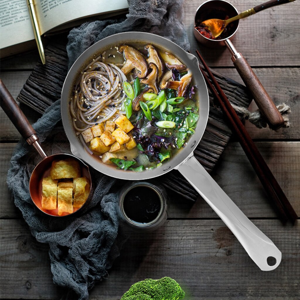 Diameter 18cm/20cm/22cm Nonstick Stainless Steel Saucepan Gravy Mixture Milk Pan with Handle Home Cooking Kitchenware