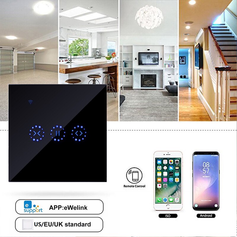 Smart Home WiFi Electric Touch Blinds Curtain Switch Ewelink APP Voice Control