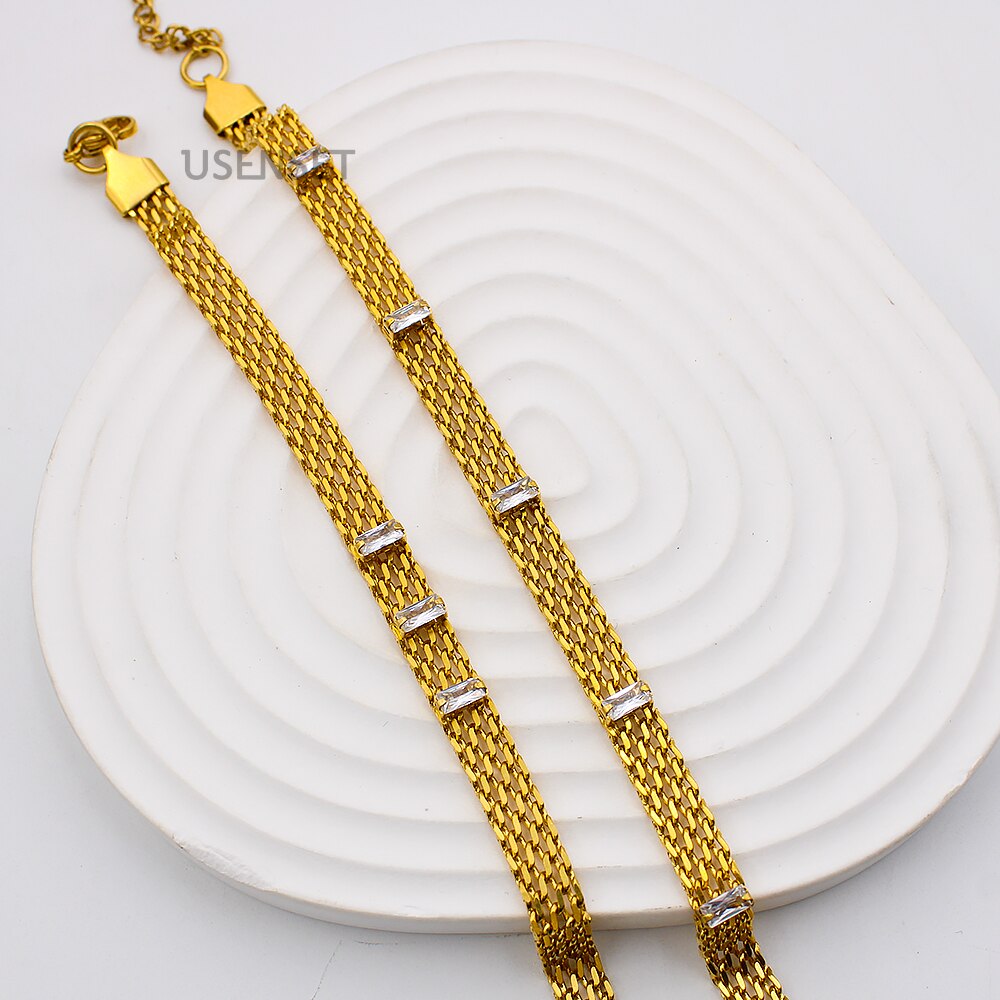 Women's 18K Gold Color Stainless Steel Choker Woven Mesh Chain Necklace Chain Charming Jewelry Waterproof Jewelry