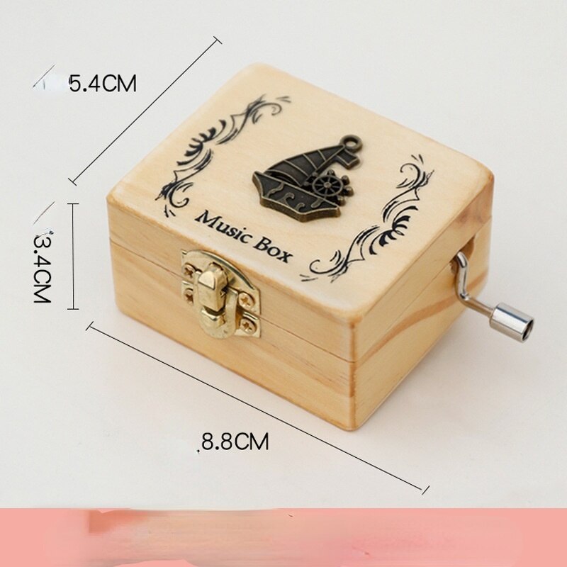 Boîte à musique avec sculpture sur bois et impression couleur, de noël pour femme, fille et fils, ville du ciel et autres musiques: 1(without mirror)