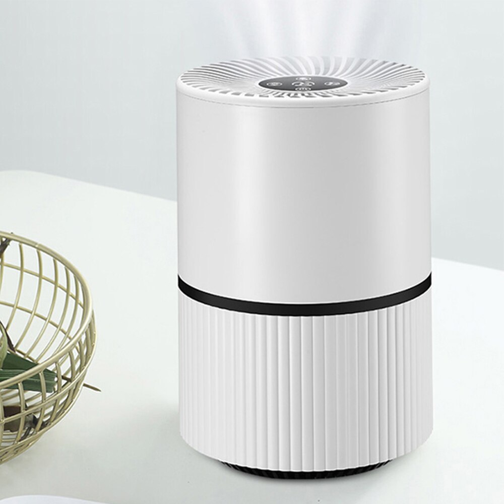HEPA Smart Desktop Activated carbon Ionizer Air Purifier A19 With Air Indicator: white