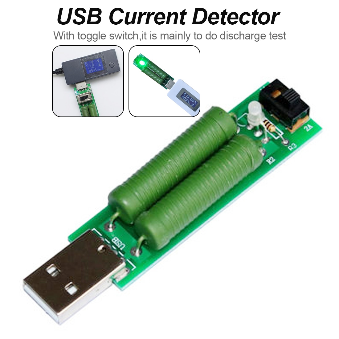 Battery Capacity Voltage Discharge Resistance Load Tester 5V 1A USB Resistor DC Electronic Load With Adjustable Switch