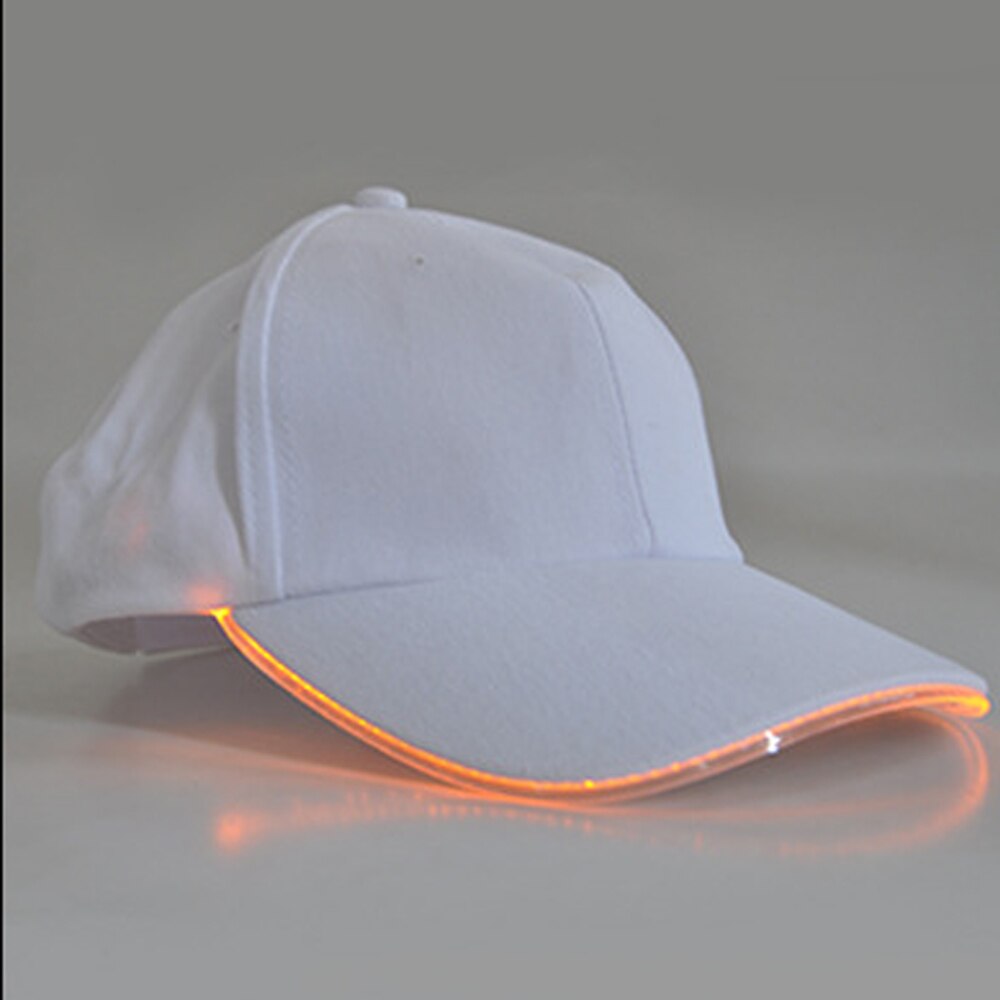 Casquette de Baseball unisexe, couleur unie, lumineuse, LED, fête de noël, tendance, pour femmes et hommes: W Yellow