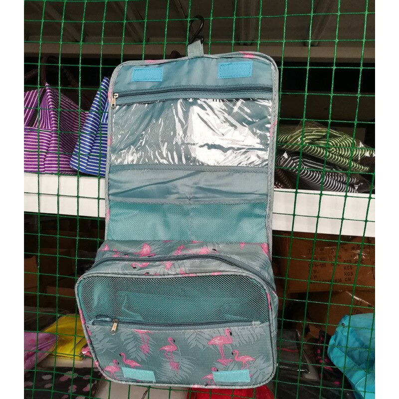 Travel Cosmetic Handbag Women Makeup Bag Toiletries Organizer Waterproof Storag Hanging Bathroom Wash Bags: Flamingo