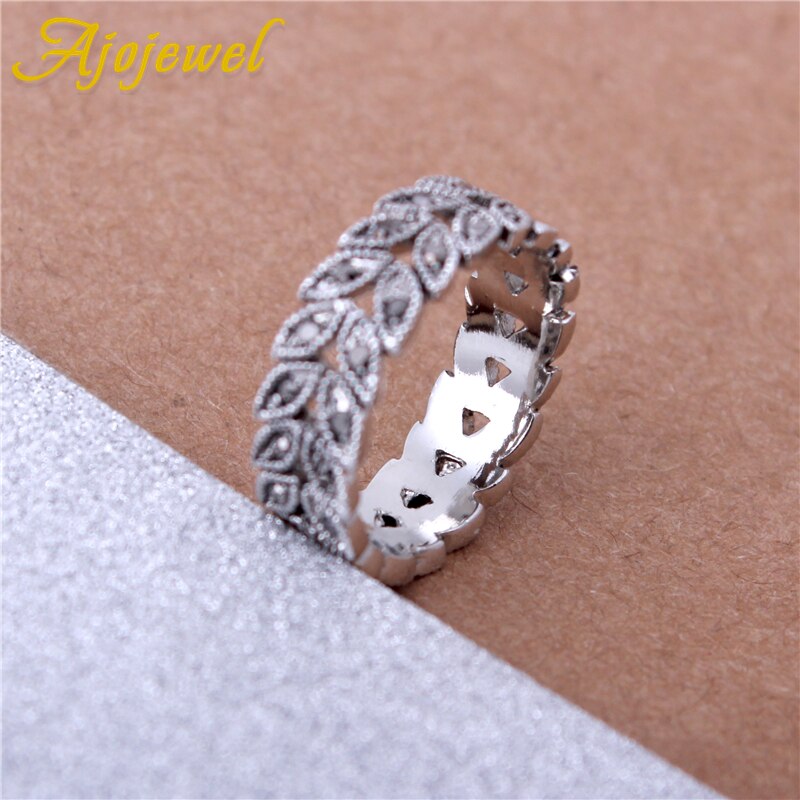 Jojewel plant statement strass folha anéis para mulher nova moda vintage antigo jóias