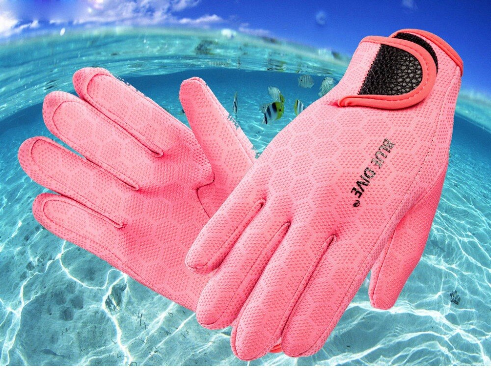1.5MM blue diving gloves neoprene swimming diving gloves neoprene glove with the magic stick for winter swimming warm,anti-slip