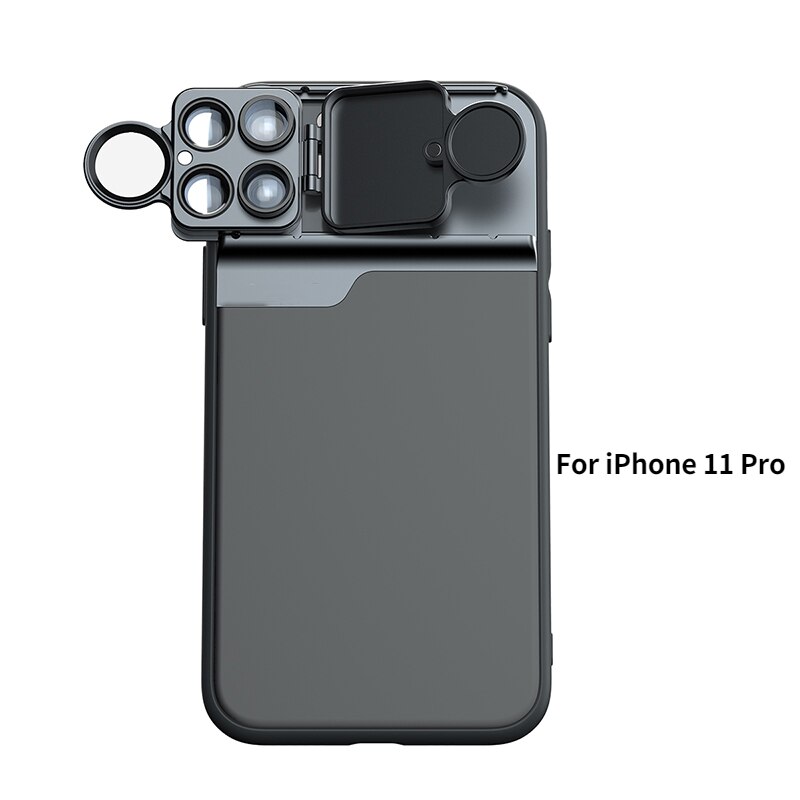 5 In 1 Telefoon Lens Kit 20X 25X Super Macro Lens Cpl Fisheye 2X Telelens Case Voor Iphone 12 pro Max/11 Pro Max Mini: For iPhone 11 Pro
