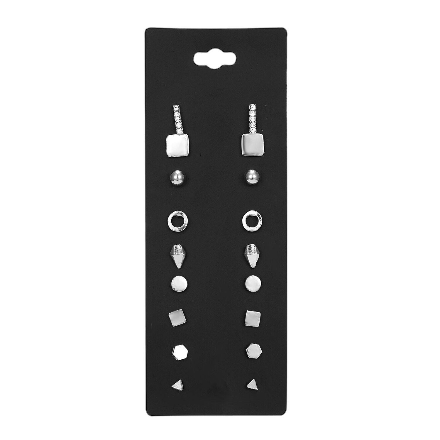 20 Paar/set Vrouwen Girl Rhinestone Crystal Ear Stud Oorbellen Gemengde Stijlen Ronde Kleine Oorbellen Sets Partij Sieraden 2 3 4 5Mm: silver