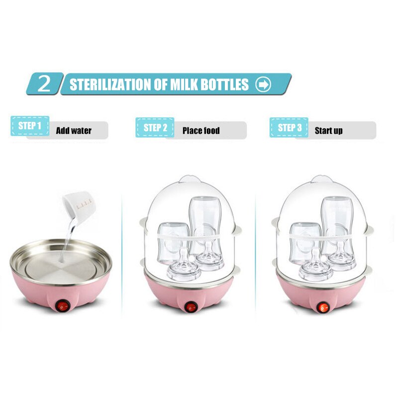 Multifunctional Mini Egg Cooker Home Appliance Single-Layer Egg Cooker Breakfast Machine With Power-Off Protection TB