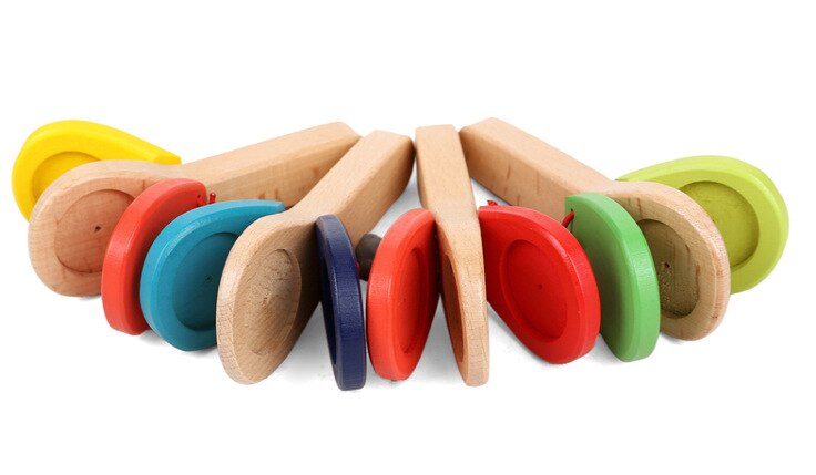 1pc Wooden Toys Baby's Hand Making Board Orff Percussion Instrument Infant's Handle Sound Board Sound Shooting Music Teaching