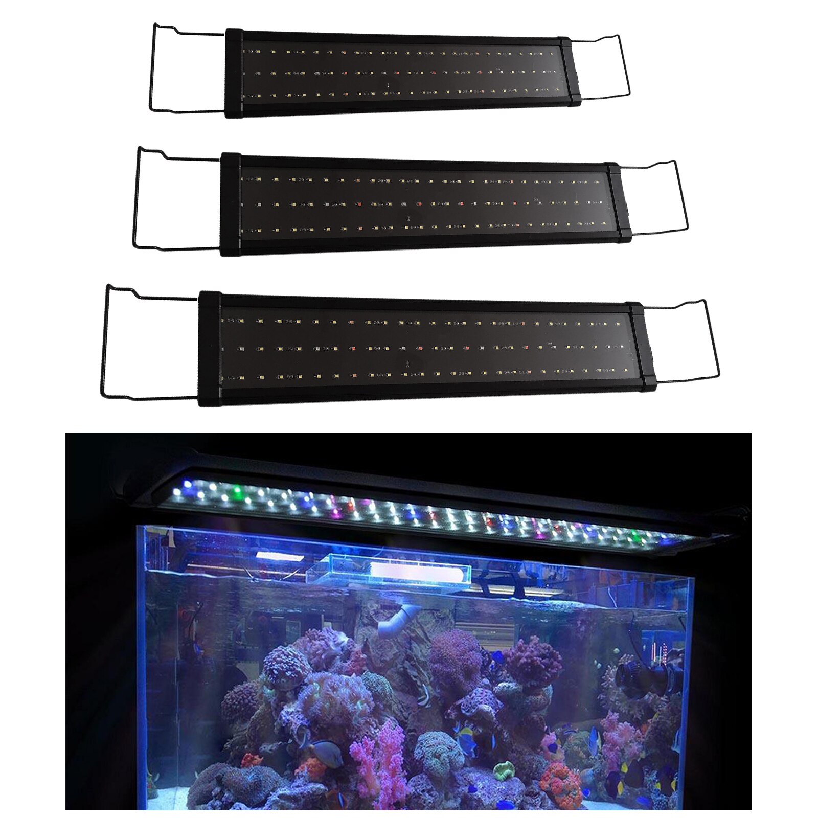 LED Aquarium Light Fishes Tank Light with Extendable Brackets Full , Easy to Install, EU Plug