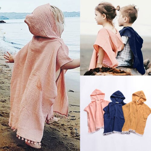 Pudcoco Peuter Kinderen Meisje Lange Cape Jurk Hooded Kwastje Mantel Poncho Jumper Kleding 6M-4Y