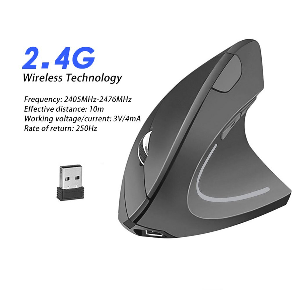Ergonomic Vertical Mouse 2.4G Wireless Right Left Hand Computer Gaming Mice 1600DPI USB Optical Mouse Gamer Mouse For Laptop PC