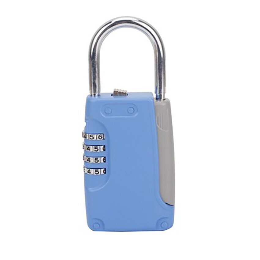 Portable Mini Password Key Safe Box Hidden Key Case 4-Digital Password Simulation Security Key Boxes Hold 4 Keys Storage Box: blue