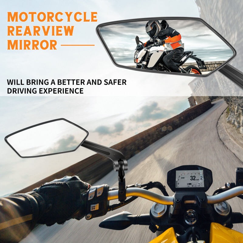 Espejos retrovisores ajustables para manillar de motocicleta, espejos finales de barra para Cafe Racer, Scooter, Motocross, accesorios de ciclismo de 8/10mm