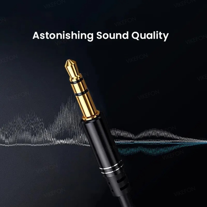 VIKEFON 3,5 mm verlengkabel hoofdtelefoon verlengkabel vergulde aux-kabel audio stereo jack man-vrouw TRS-snoer 1m 5m