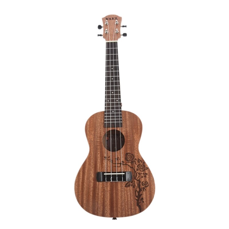 YAEL 23 Inch 4 Strings Mahogany Ukulele 23 Inch Hawaiian Acoustic Guitar Music Instrument Rosevine: Default Title