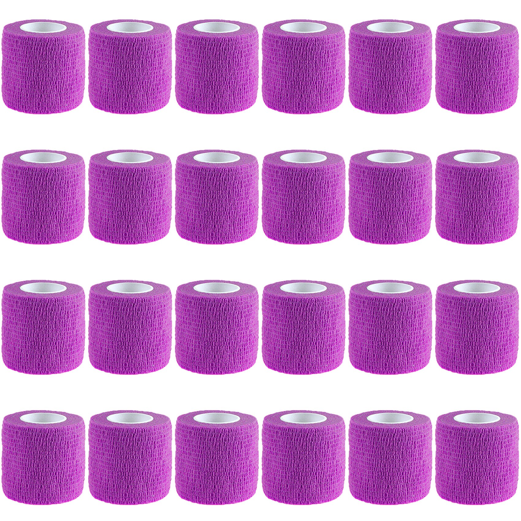 24 rolls Self Adhesive Bandage Wrap Cohesive Bandage Sports Tape Vet Wrap: Purple