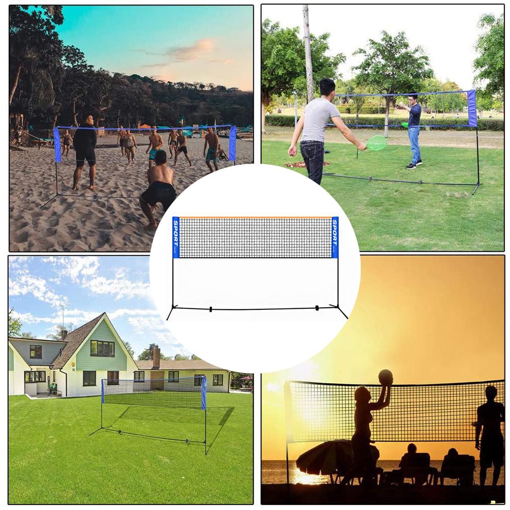 Rede portátil de vôlei para badminton, fácil instalação, para treinamento, tênis, piquenique, esportes ao ar livre, dentro