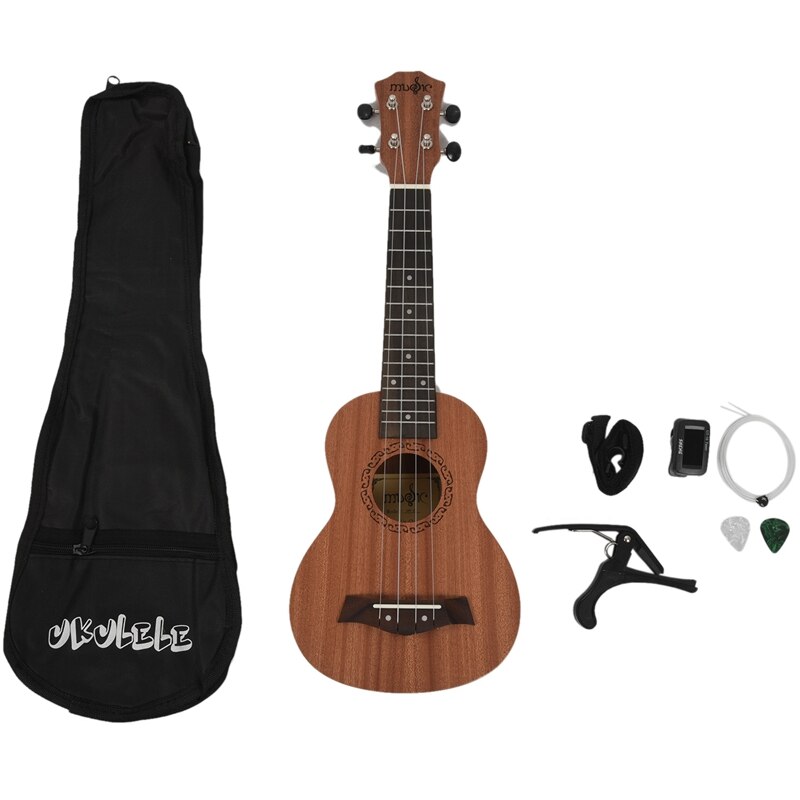 Soprano Ukulele Kits 21 Inch Rosewood 4 Strings Hawaiian Mini Guitar With Bag Tuner Capo Strap Stings Picksmusical Instruments
