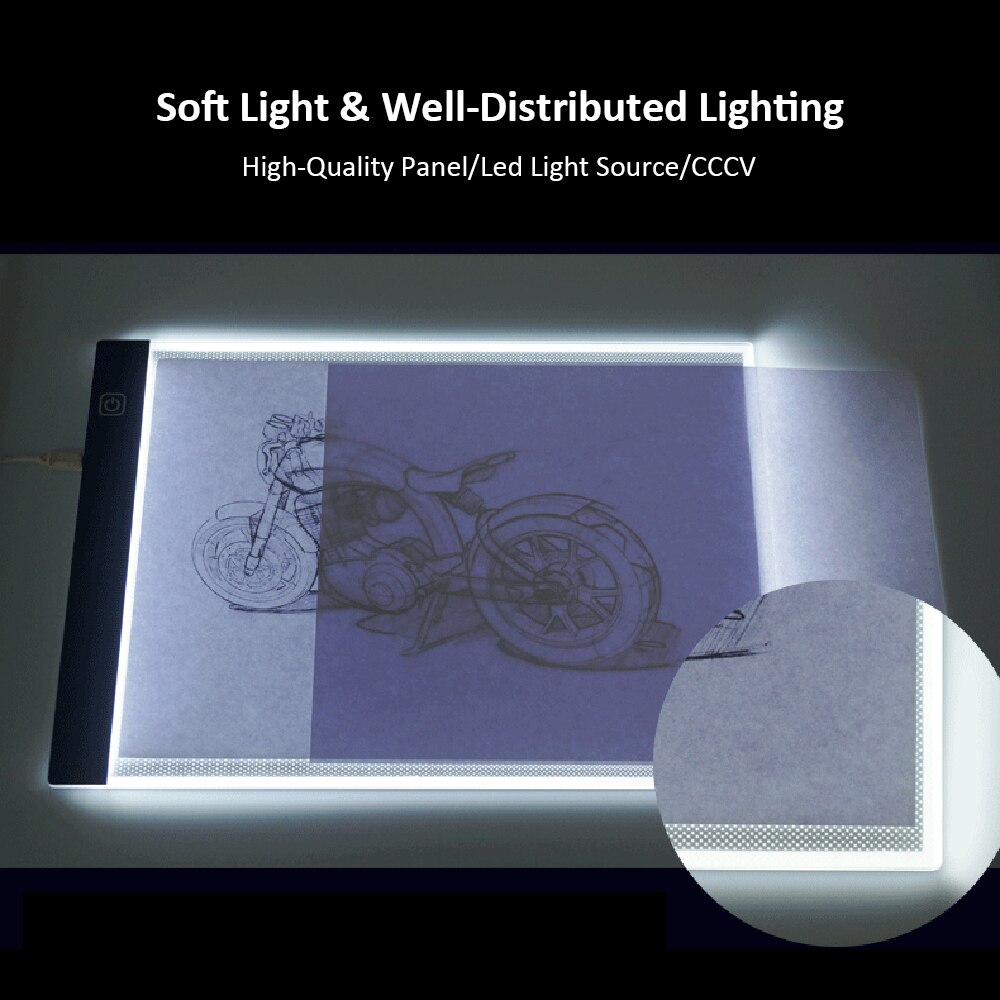 A4 Ultra-Thin Led Light Pad USB Powered Painting Tracing Panel A4 Copyboard for Cartoon Tracing Pencil Drawing Viewing