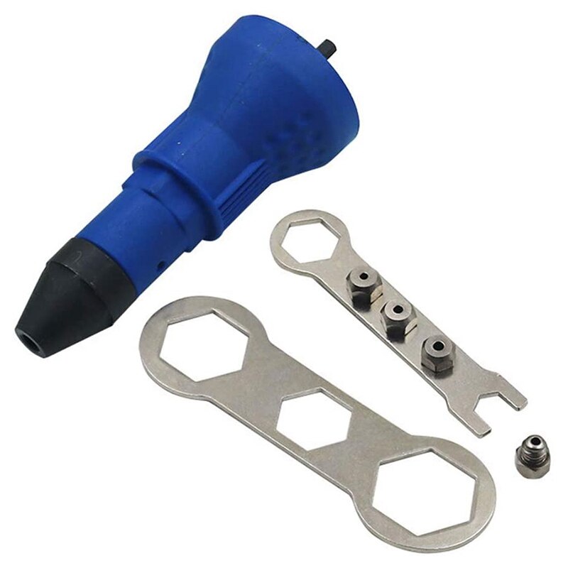 Electric Rivet Nut Rivet Adapter Riveting Tool Drill Bit Adapter Insert Nut Power Tool Accessories Blue