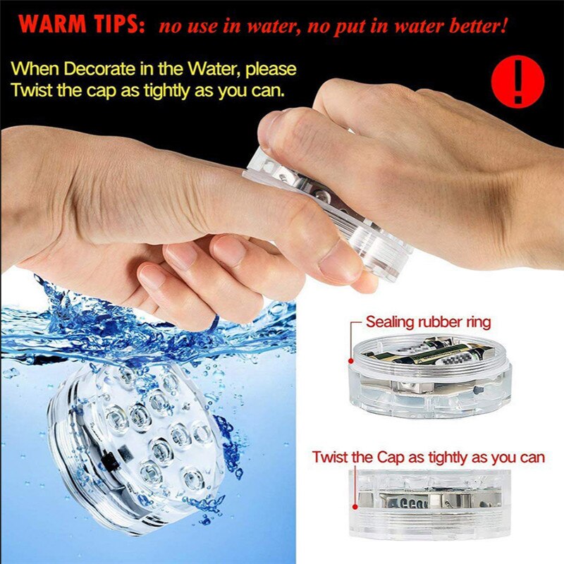 10Leds Zwembad Licht Rgb Submersible Licht Onderwater Led Night Light Voor Outdoor Vaas Aquarium Vijver Disco Bruiloft party