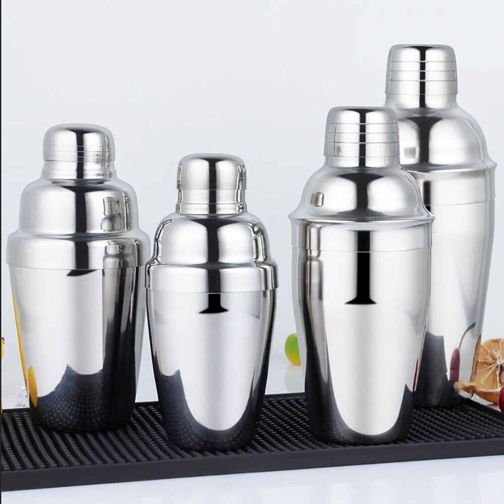 Silver Mirror Polishing Japanese Style Stainless Steel Cocktail Shaker Bar Shaker Bartender Tool Bar Accessories Tableware Set