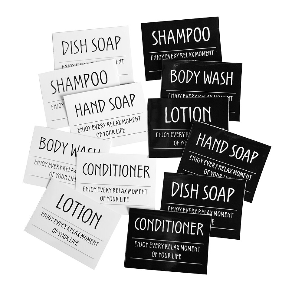 6 stk etiketter klistermærker til sæbedispenser flasker lotion shampoo balsam fortrykte klistermærker køkken badeværelse etiketter