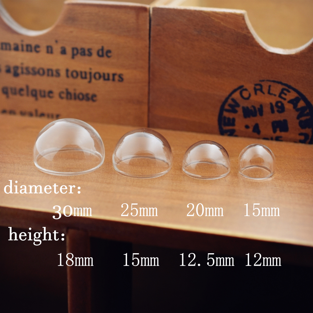 8 peças 15mm-30mm meia globo de vidro cúpula medalhão pingente garrafa de vidro pingente moda jóias acessórios diy materiais artesanais