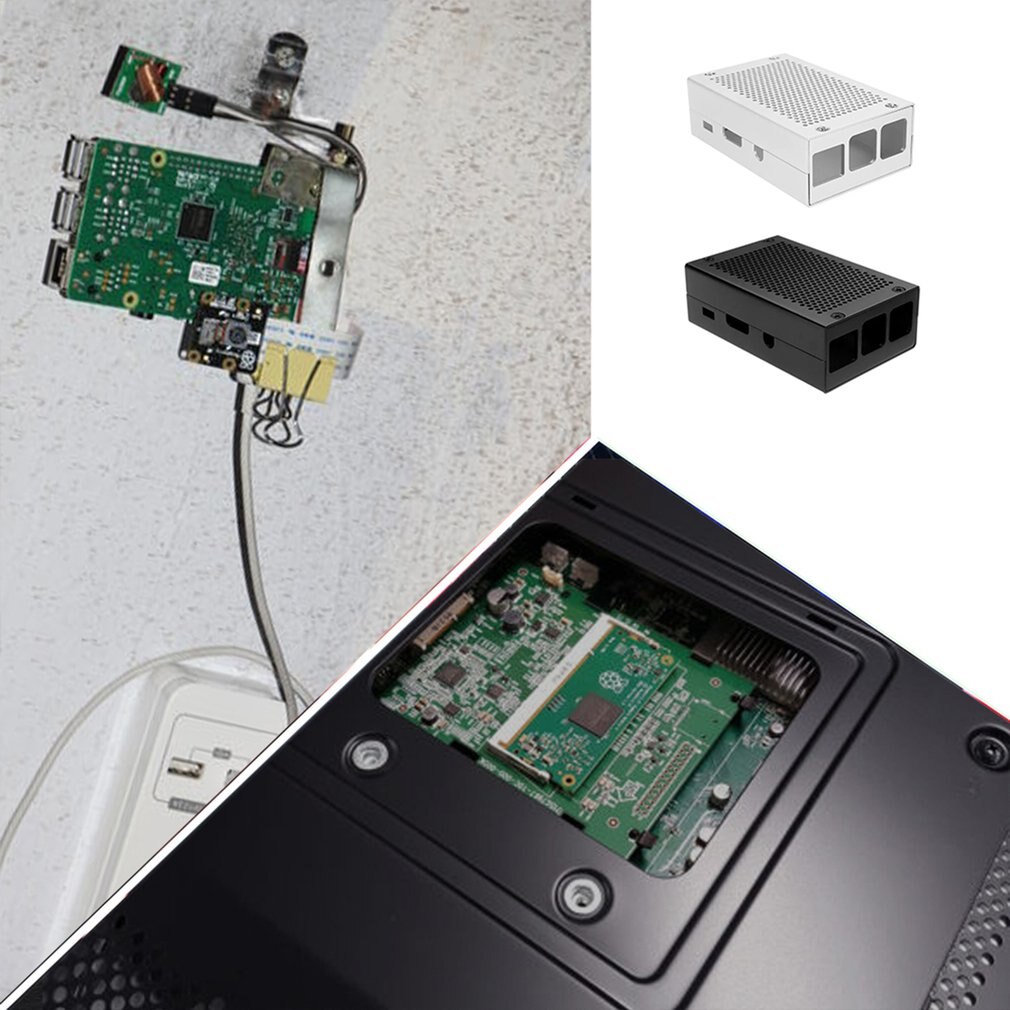 For Raspberry Pi 4 Model B+ Aluminum Case Protective Shell Metal Enclosure Silver Black Case For Raspberry Pi
