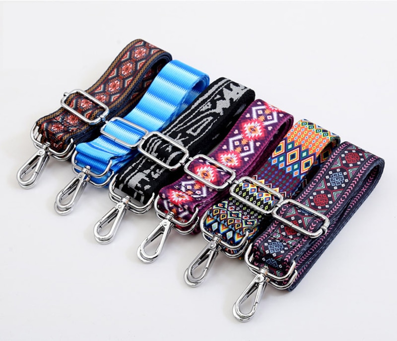 Dame o taske sølv krog skuldertaske strop nylon crossbody messenger taske regnbue håndtag til tasker tilbehør