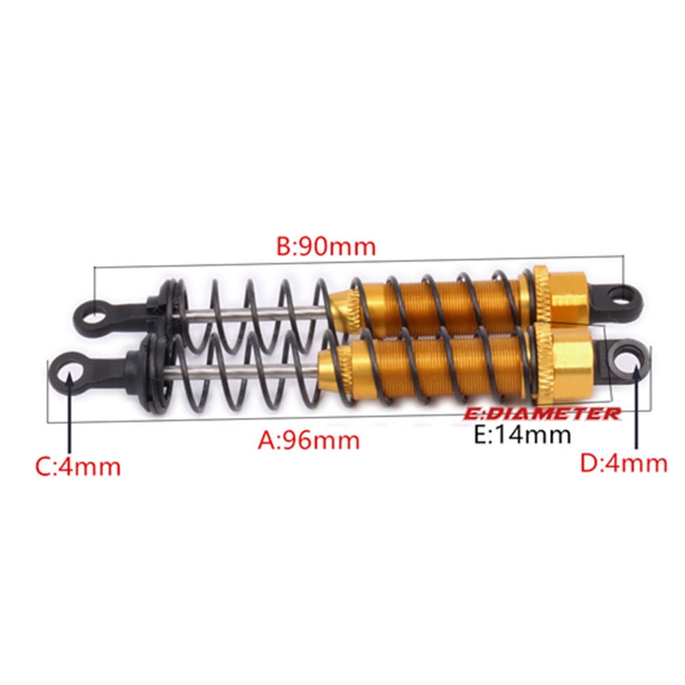 Alloy 96mm Front & Rear Shock Absorber Oil Filled Damper For Rc Model Car 1-12 Wltoy 12428 12423 0016 0017 Truck Short parts