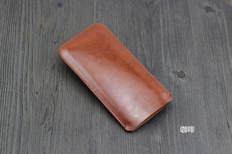 Matexs universele filet holster telefoon rechte leren hoes retro eenvoudige stijl etui voor huawei mate x mate xs telefoontas: Koffie