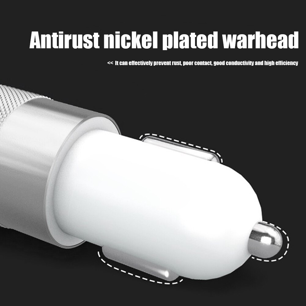 2.1A 1.0A Auto-opladers Professionele 2 Poorten Opladen Aluminium Dual Usb Socket Adapter Metalen Shell Oplader Levert