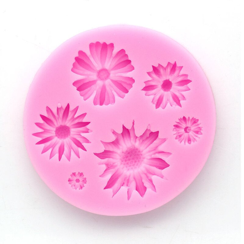 Silicone Beautiful Chrysanthemum Flowers chocolate Party cake decorating tools DIY Sunflower baking fondant mold