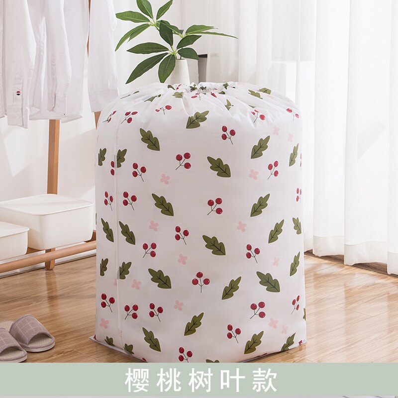 Quilt Pillow Blanket Organizer Foldable Storage Bag Collapsible Storage Bag Beam Port Transparent Organizer Cabinet Container: Dark Khaki / 70X32cm