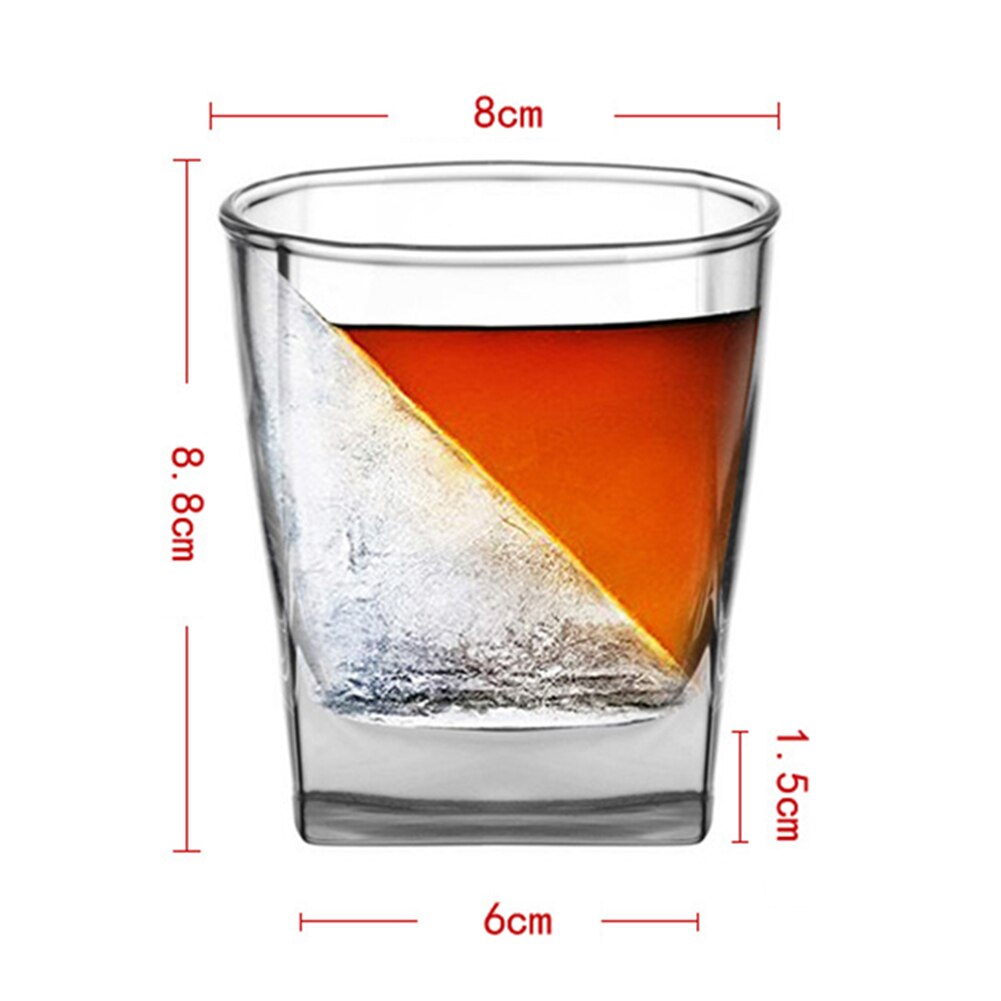 Verre à whisky glacé Vodka vin spiritueux | Verre de verre Iceberg avec moule à glace en Silicone, deux pièces