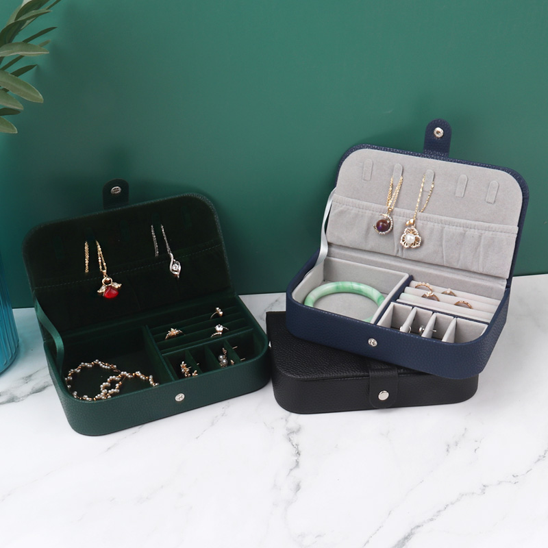 Caja organizadora de joyas portátil, joyeros organizador de joyas de viaje, pendientes de cuero, collar, anillo, caja de almacenamiento de joyería caja para joyeria alajeros para joyas organizador joyero portátil