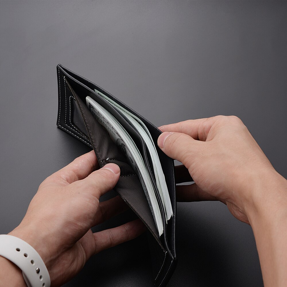 Pu Leder Männer kurze Brieftasche dünnen Stil Klapp junge Männer Kreditkarten Halfter Brieftasche