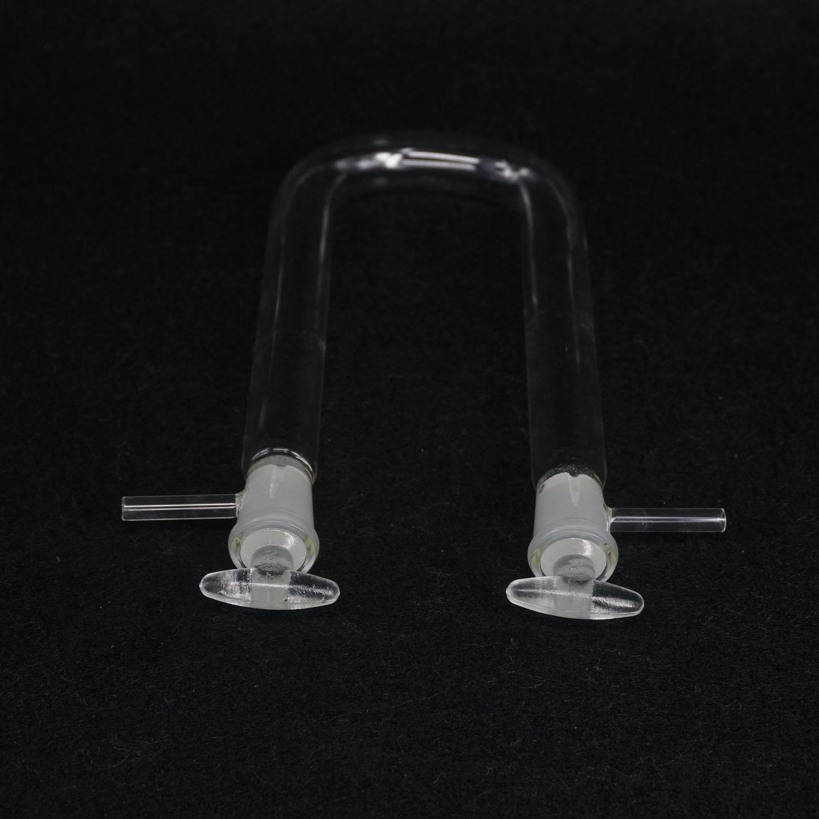 20x200mm Drying Glass Tube Adapter U shape With Stopper and Side Arm Labware