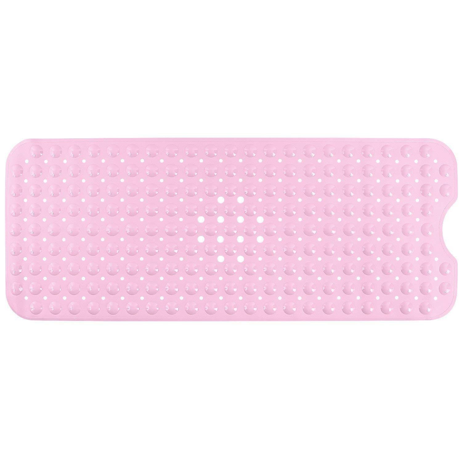 40*100cm Mat Bathtub Bath Mat PVC Large Bathtub Safety Shower Non-slip Bath Mats With Suction Cups Floor Mat: Pink