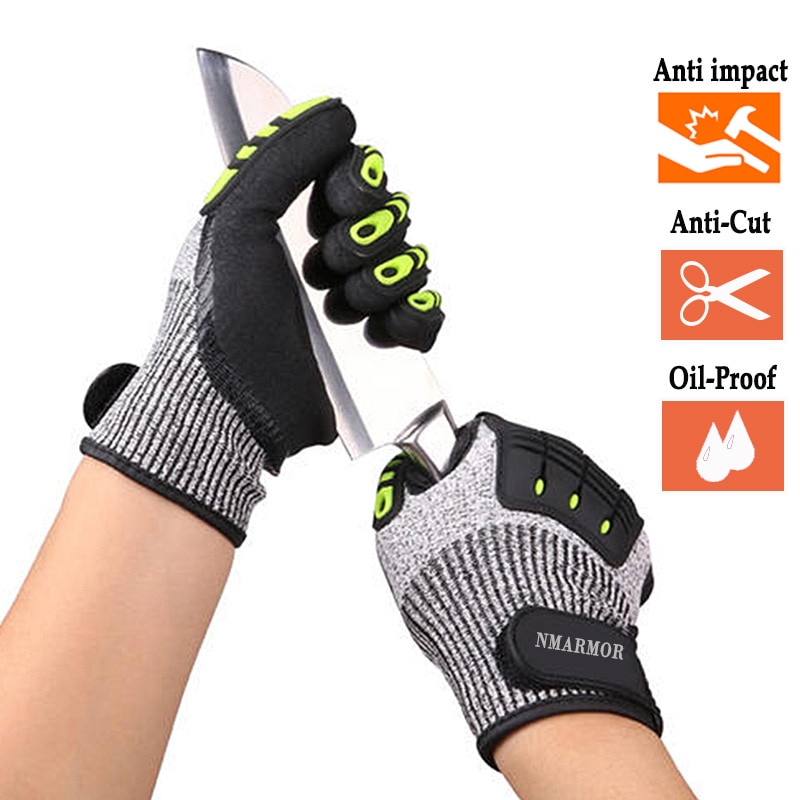 Gant Anti-coupure, Anti-Vibration, Anti-huile, gant de sécurité, jardinage, gants de travail en Nitrile, 100%