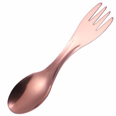 Camping Vork Lepel Multifunctionele Rvs Bestek 2 In 1 Lepel Vork Outdoor Koken Camping Apparatuur Wandelen Koken: Rose Gold