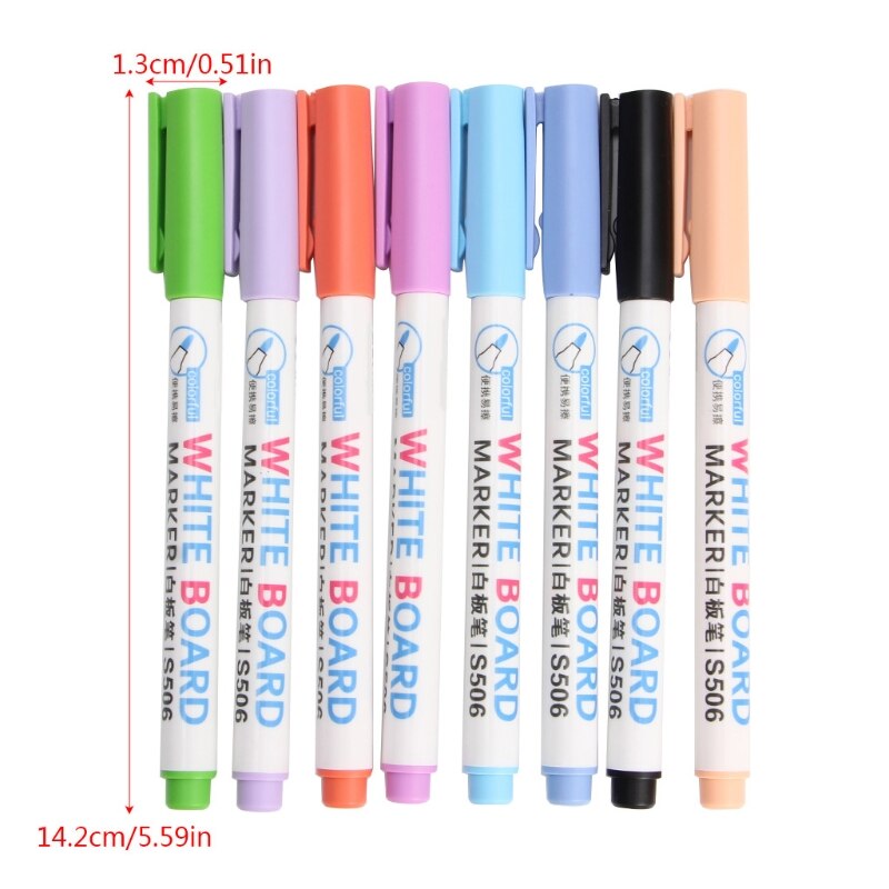 8 Kleuren Wipeable Glas Venster Whiteboard Marker Pen Winkel Auto Decorating Tool