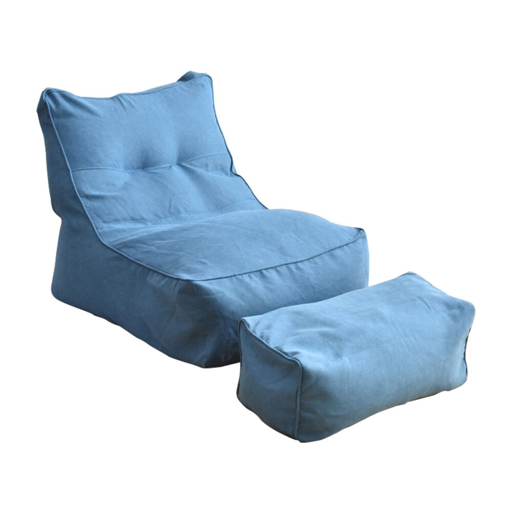 Skyddande sovrum solstol hem böna väska mjuk puff vardagsrum tvättbar lata sofföverdrag pedal slipcover solid alla årstider: Safirblått 2