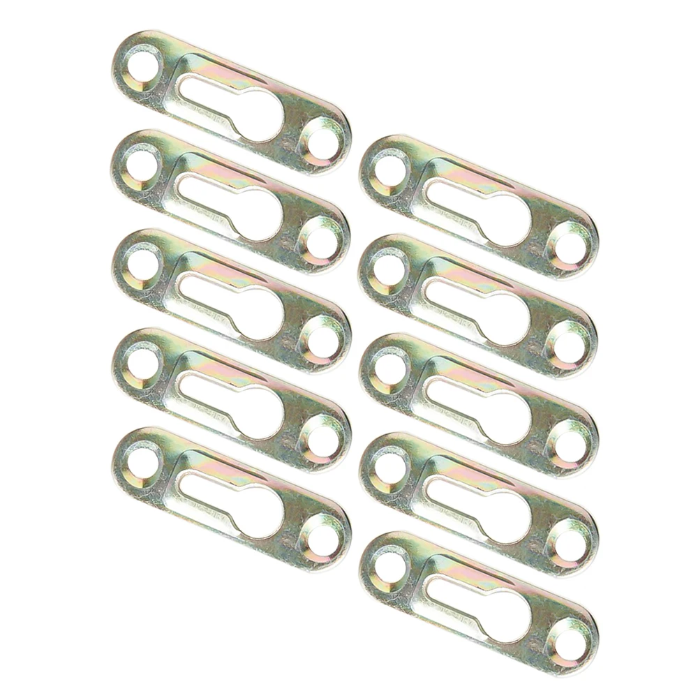 10 Stks/set Metalen Fotohangers 42*13Mm Bronzen Zilverkleurige Zinken Sleutelgathaak Hangend Stuk Fotolijst Kunstwerken Spiegels: Goud
