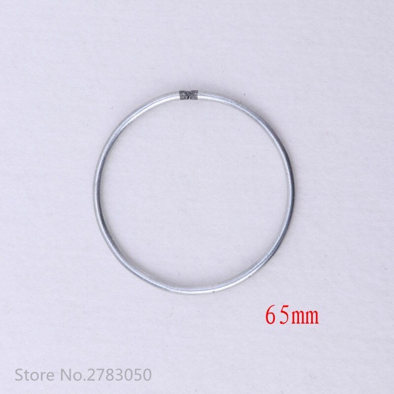 30-160mm 17 Size Ronde Metalen Hoop Zilver Dreamcatcher Ring Wandkleden Macrame Ambachten Thuis DIY Decor Droom catcher Accessoire: 65mm