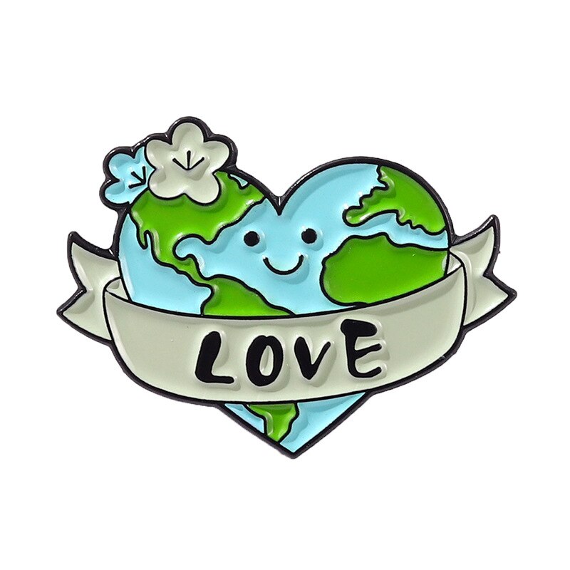 Creativo serie di protezione ambientale verde spilla in lega personalità della moda ambiente per la cura della terra accessori per Badge selvatici: style-6