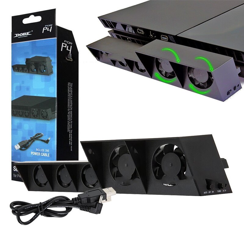 Lodret stativ til  ps4 slim pro køleventilator super turbo temperaturkontrol med usb til sony  ps4 konsol playstation 4: Til  ps4